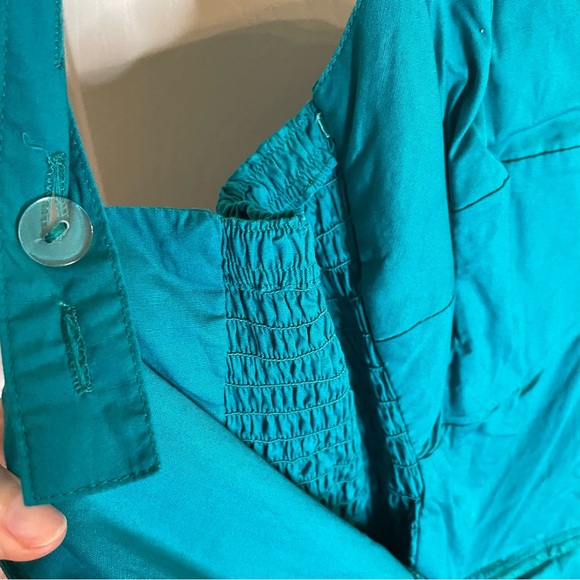 Trashy Diva Chic Asymmetrical Teal Dress with Flowy Hem Size 10 y2k academia - Picture 7 of 8